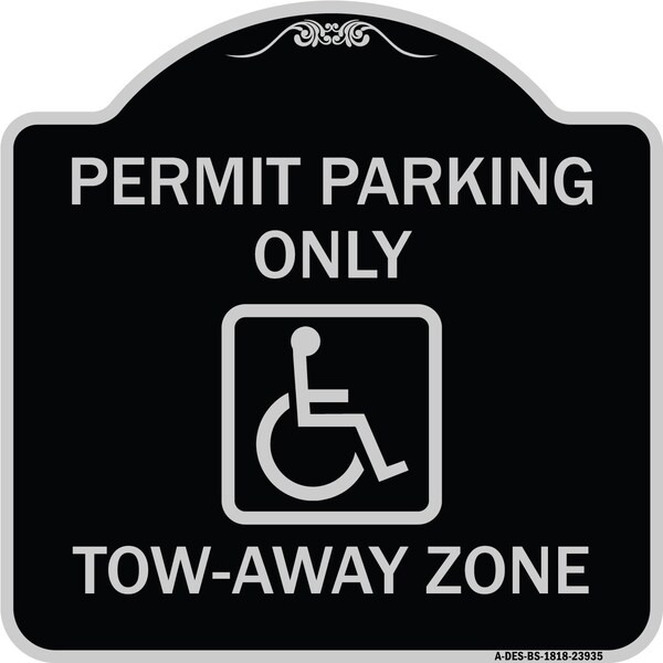 Signmission Georgia ADA Handicapped Parking Accessible Permit Parking Only Tow-Away Zone with Sym, BS-1818-23935 A-DES-BS-1818-23935 - main